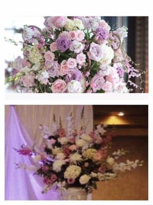 The top picture is what we asked for in a arrangement and the bottom picture is what we were given.
