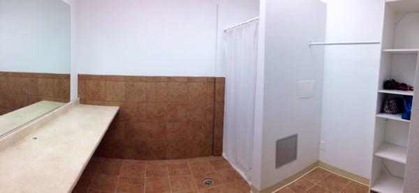 Shower and Changing Area in the Women's Locker Room