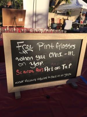 Paint your pint glass! Check in on Yelp!