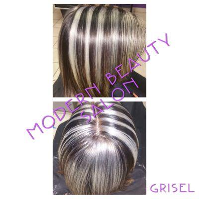 Icy white highlights