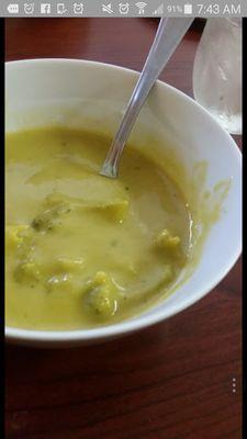 Cream of broccoli soup.