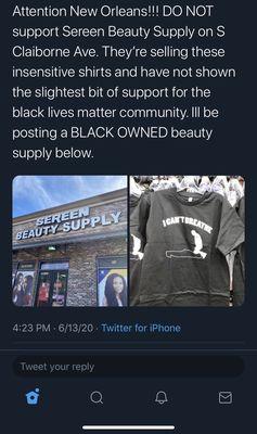This is not something that should be sold-not only in general, but definitely not in a black neighborhood, where YOUR CUSTOMERS are BLACK.