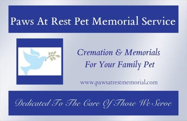 Paws At Rest Pet Memorial Service