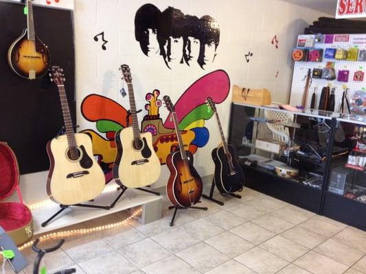 Wide selection of new and used musical instruments including the Alvarez guitar line.