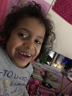 Gigi is happy at the day care