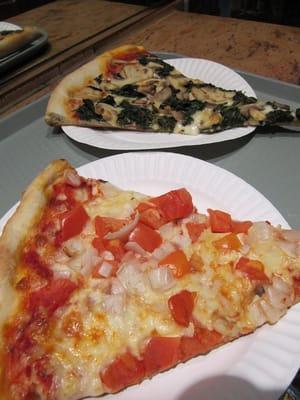 Tomatoes and Onion; Spinach and Mushrooms