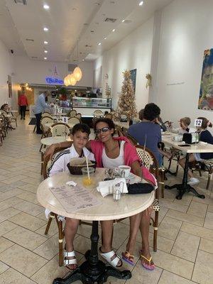 At Blue Paris Bistro,Miami beach my son and I had a great food and time. Love it!
I will suggest to try it out.