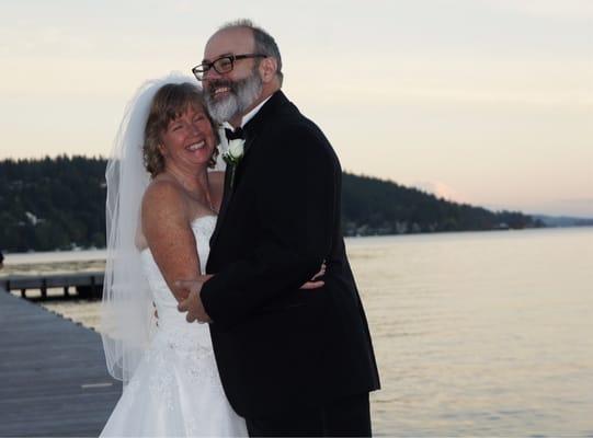 Happy couple not worrying about the food