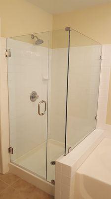 Master bath shower door
