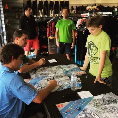 Lax World player signing event.