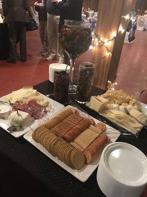 Olive, cheese, cracker bar