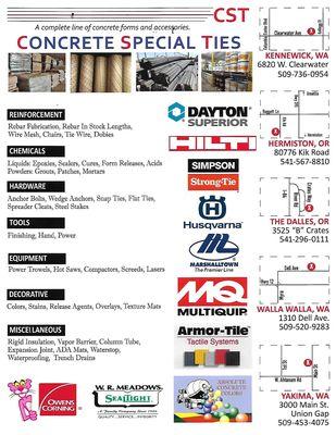 This is our line card which illustrates the various items that we stock.