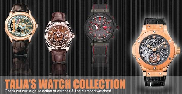 Large selection of brand name watches
