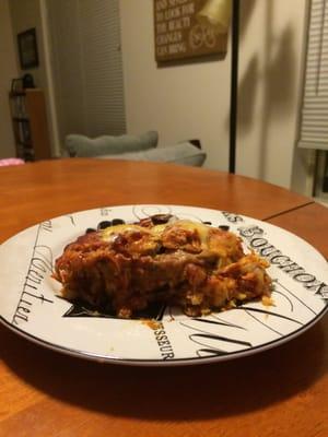 Enchilada Casserole-delicious and non-greasy.