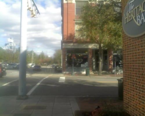 I think this sums up the sleepy town pretty well. Addie's is out of focus but straight ahead.