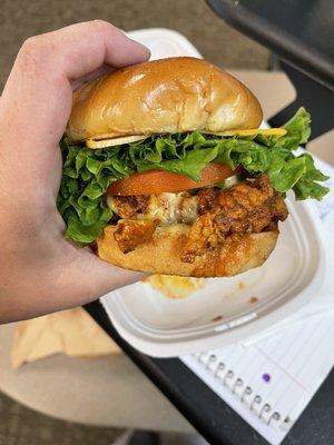 Awesome Nashville Hot Deluxe sandwich. The perfect amount of spicy.