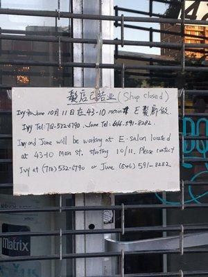 Oct 2017 Headquarters closed, contact info