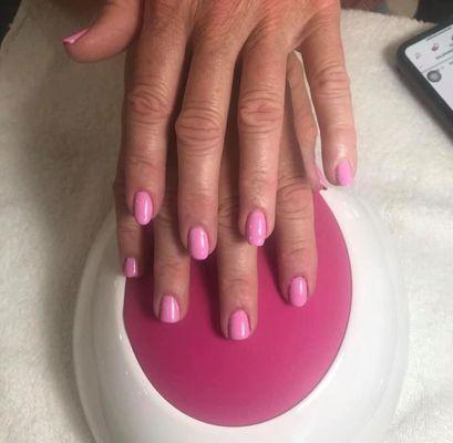 Pretty in Pink Gel Natural Nail Manicure