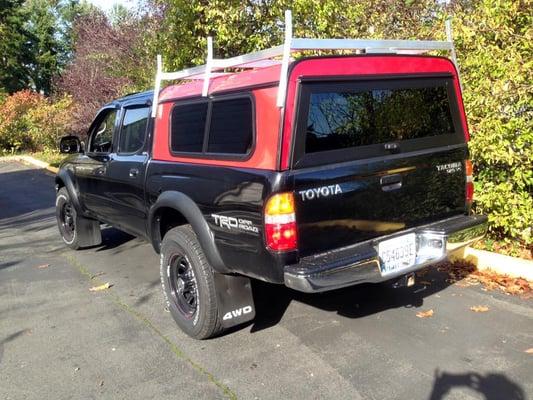 2004 Tacoma Crew Cab with awesome red aluminum canopy! I love my truck!!
