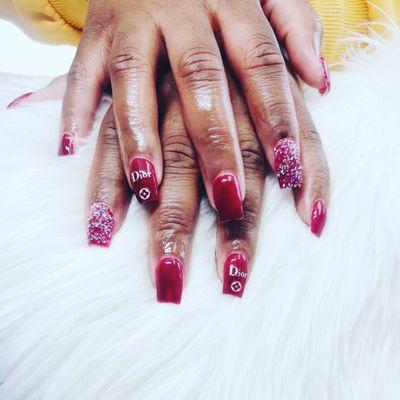 Acrylic overlay with gel polish