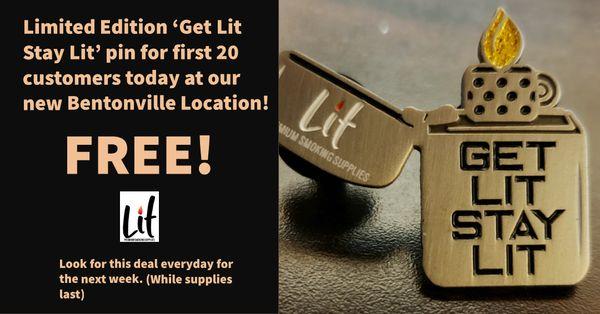 Free Pin while supplies last!