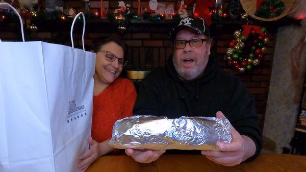 Look how large this cheesesteak is! Can I eat this all myself?? YES or COURSE - But I have sweety pie to assist me!!!