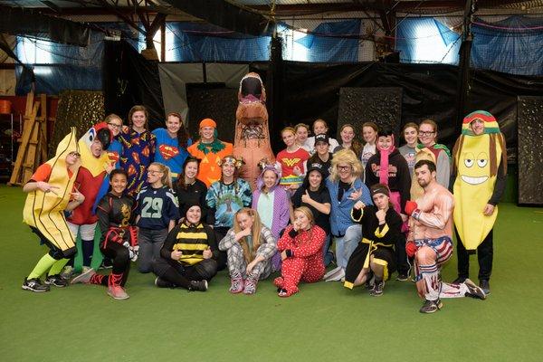 Halloween-themed team practice at Inside Pitch.