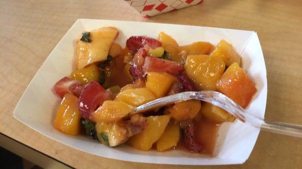Mango strawberry with basil