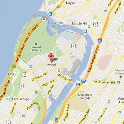 Inwood Map Manhattan