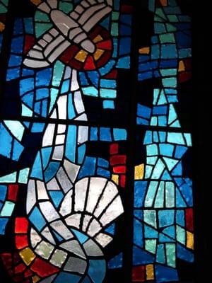 Some of the beautiful stained glass at the church.