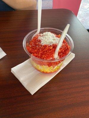 Hot Cheetos elote!! It was super yummy!!!