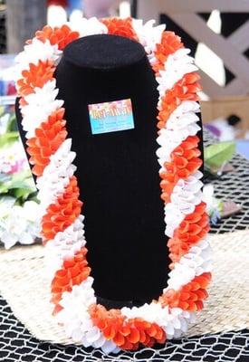 Hand painted spiral orchid lei