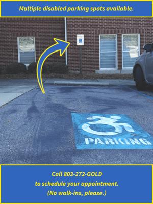 Disabled parking spaces available