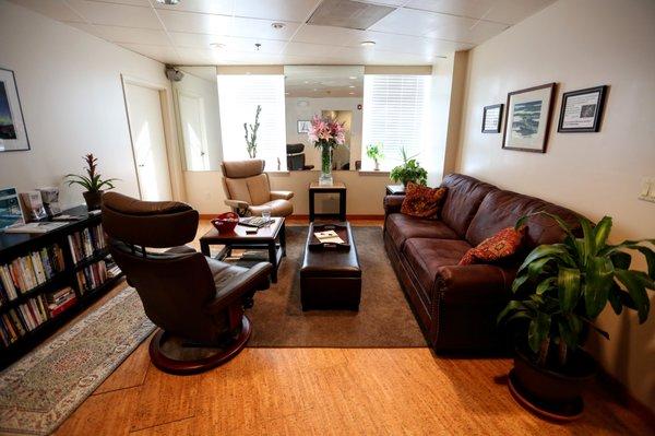 Our lounge, where you can enjoy a cup of tea, reading or writing, and conversation.