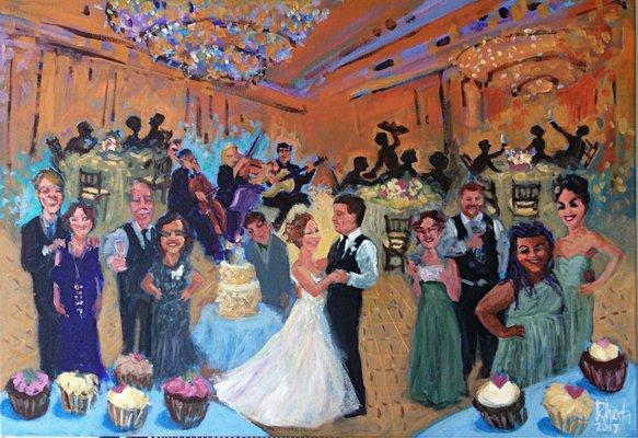 Wedding painting for Sarah and Andrew, at the Silverado Spa and Resort, Napa