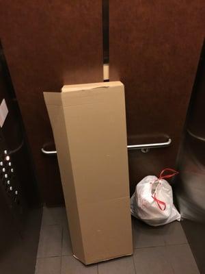 Garbage in the elevator.... Every week.