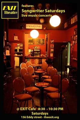 The view from the Cafe Stage at the EXITheatre