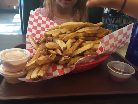 "Large fries" is actually "insanely large fries".