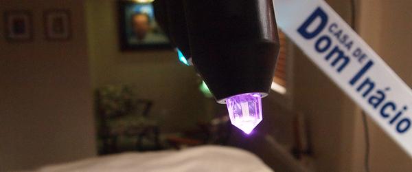 View of Illuminated Crystal during operation of the Crystal Bed