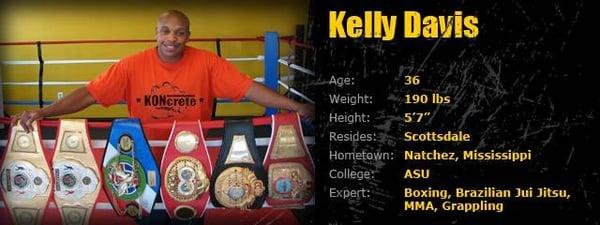 Kelly with title belts