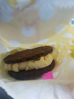 Coffee ice cream sandwich