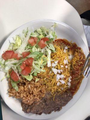 Green beef enchiladas were great!