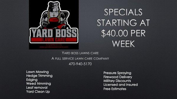 Yard Boss Lawn Care. Full Service Lawn Care.