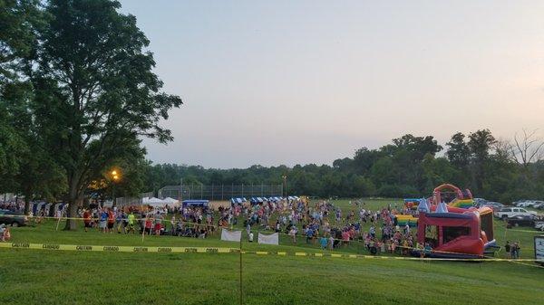 Birds eye view of the festivities