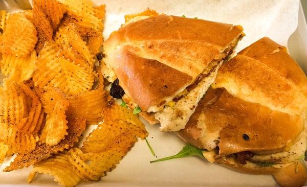 awesome grilled chicken BLT and not your ordinary chips