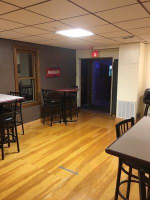 Back private area for a party