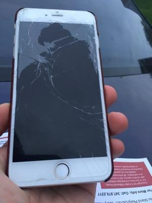 My phone fell from the top of my car
