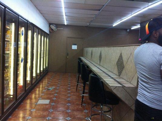 Eating area for Dirty Birdz Restaurant