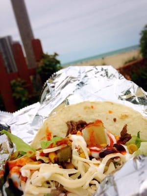 Good tacos with nice view!