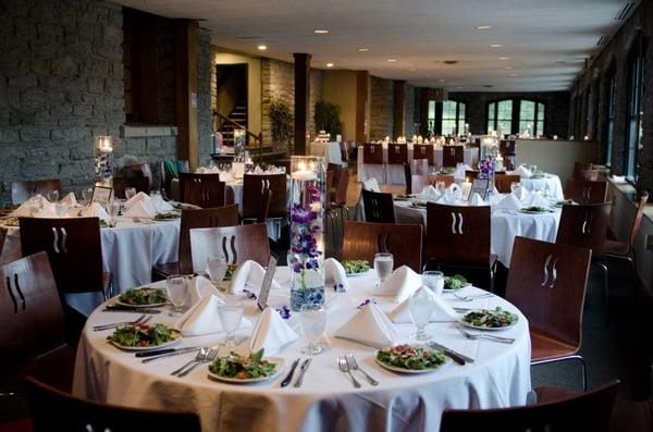 Magnolia Events catering at the Marcy Casino @ Delaware Park. They provided everything seen here, except center pieces.